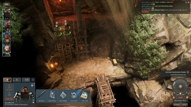 Exploration and combat take place from an isometric view, with the ability to zoom and rotate the camera