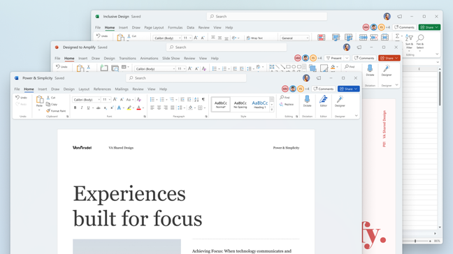 A screenshot from Microsoft of a visual refresh of Office in 2021