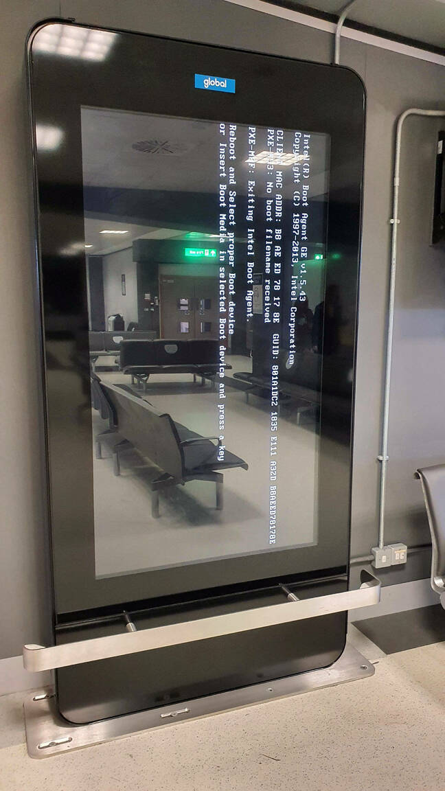 Digital signage error at Stanstead Airport