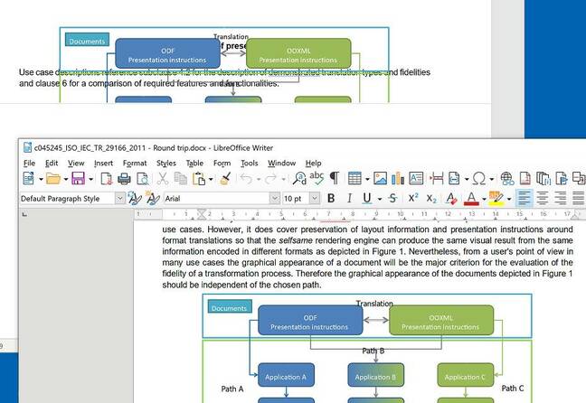 Compatibility hassles: A document with a diagram can get corrupted when saved as .docx from LibreOffice Writer 