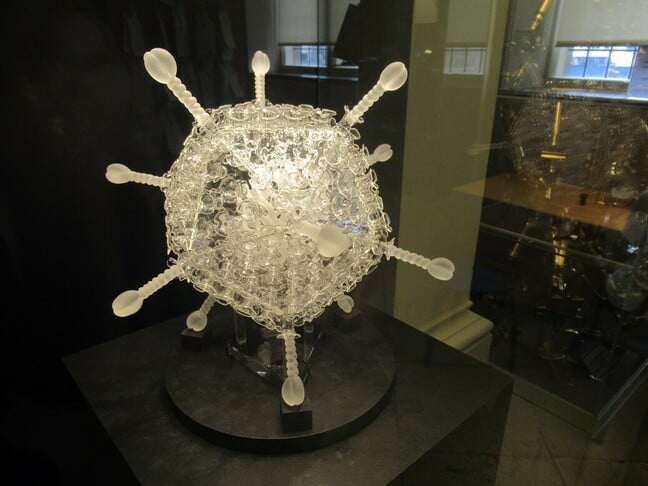 Covid-19 vaccine sculpture at History of Science Museum, Oxford