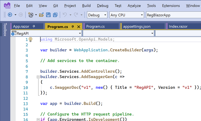 Tabs in Visual Studio 2022 can be coloured by project