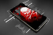 Abstract illustration of malware on a smartphone