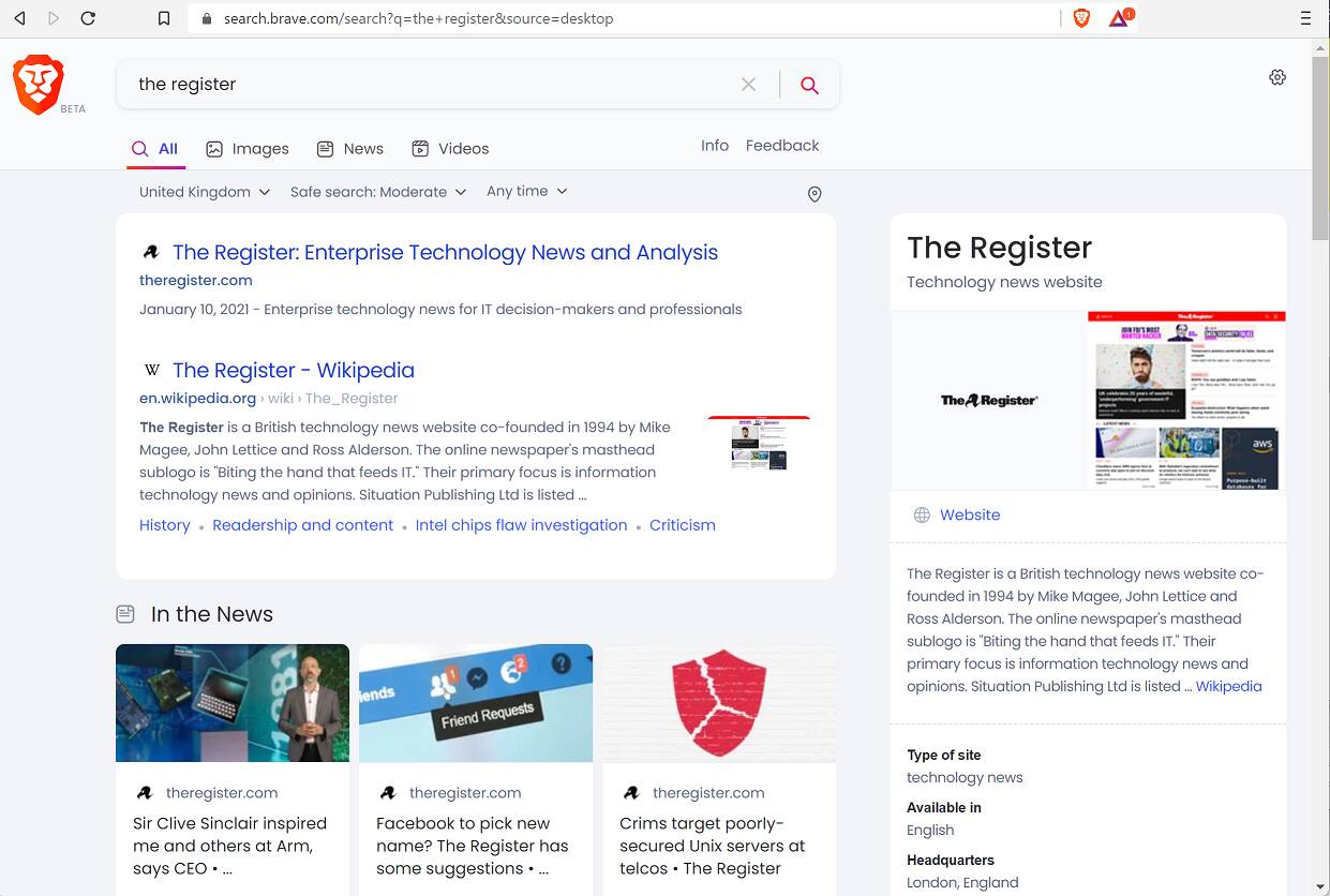 new search engine brave