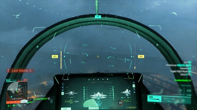 View from the jetfighter cockpit
