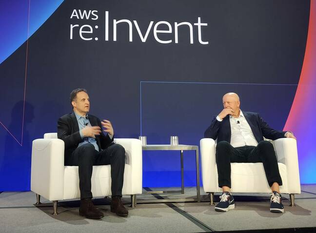 AWS CEO Adam Selipsky with Goldman Sachs CEO David Solomon