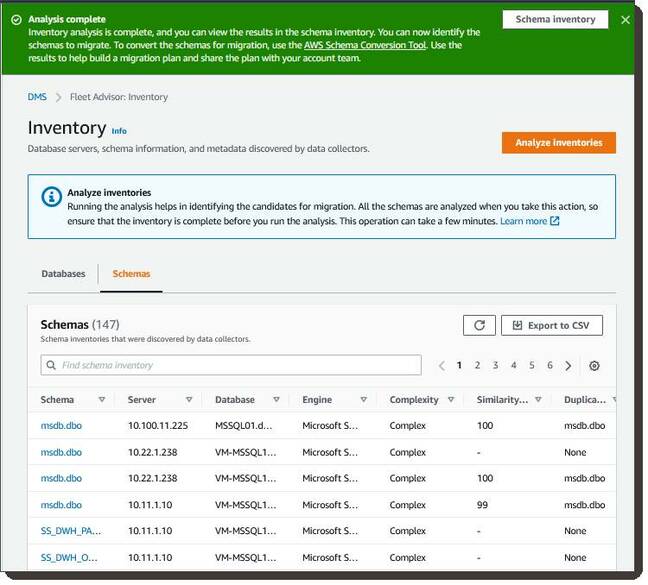 Inventories discovered by DMS Fleet Advisor