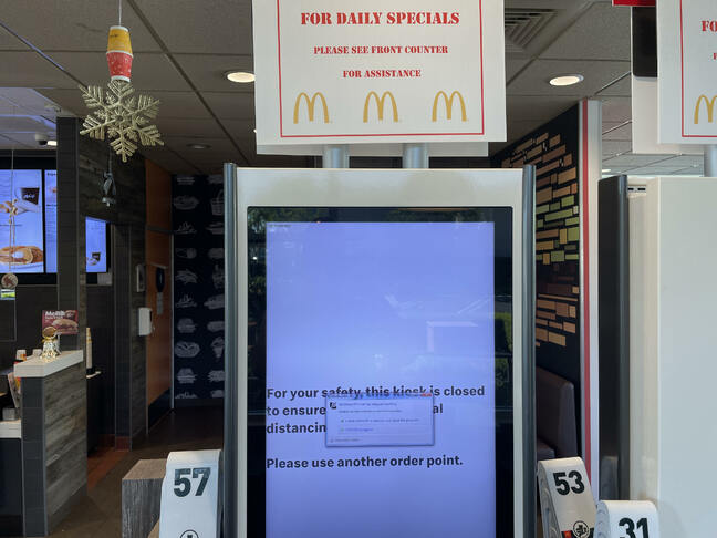 McDonald's kiosk error