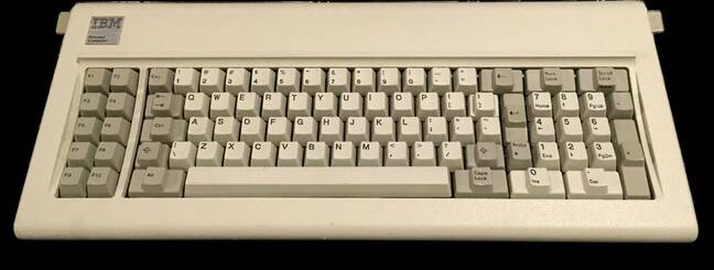 The IBM Model F released for the IBM PC 5150 with the XT protocol.
