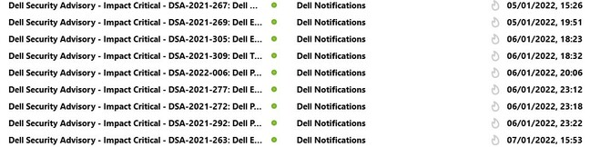 Critical notifications sent by Dell to enterprise customers Critical notifications sent by Dell to enterprise customers