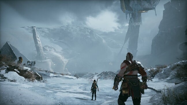 A portion of the game takes place on and around the body of a slain giant