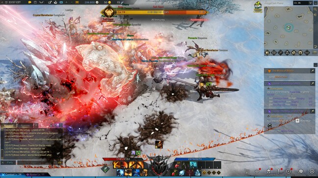 Multiple players have to work together to take down world bosses like the Salt Giant