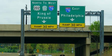 202 offramp towards SUngard's Wayne, Pennsylvania HQ