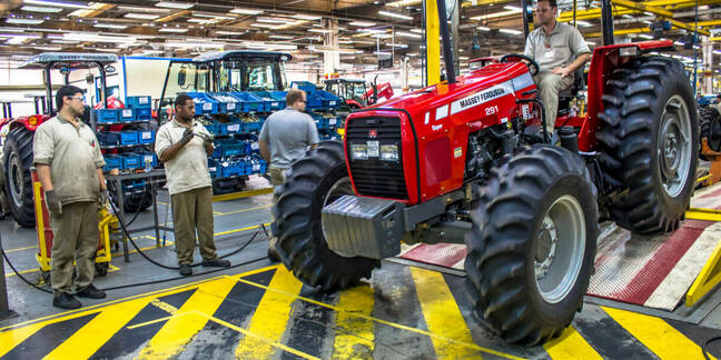 Factory of Massey Ferguson tractor production line at AGCO agricultural machinery plant in Canoas, Rio Grande do Sul