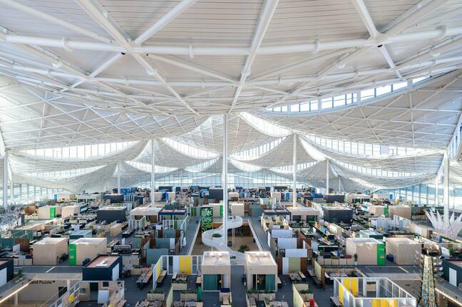 The interior of Google's Bay View campus