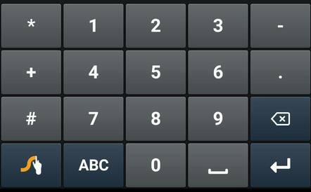 Swype's special dedicated keypad for entering phone numbers