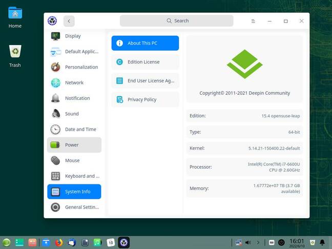 openSUSE Leap 15.4'teki yenilik, Deepin masaüstüdür, ancak yine de birkaç pürüzlü noktaya sahiptir