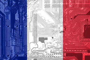 French Flag with circuit board