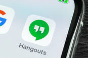 Google Hangouts icon on a smartphone