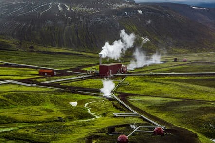 Krafla geothermal power plant in Iceland.