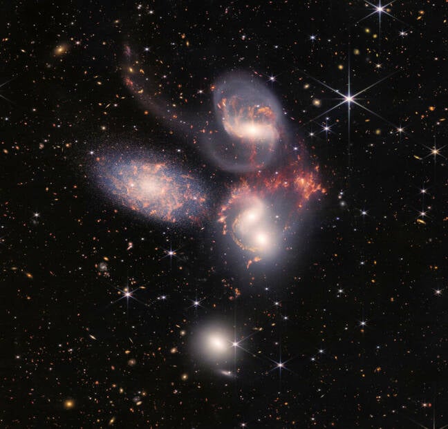 Stephan's Quintet, snapped by the JWST
