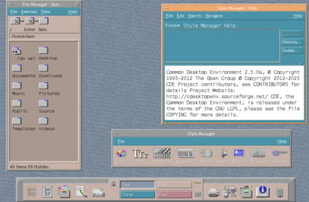 The real original Open Group CDE works perfectly on modern distros, authentically jaggy fonts and all.