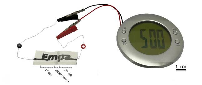 Water activated disposable paper battery