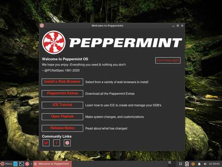Peppermint OS'nin yeni Devuan sürümü, Debian ikizi ile aynı görünüyor.