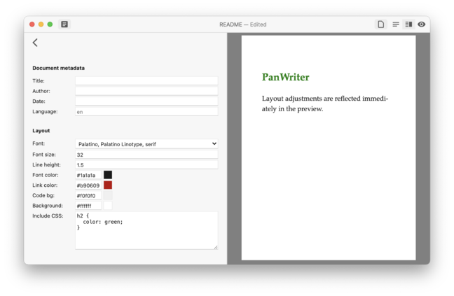 PanWriter screenshot