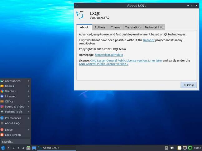 Lubuntu 22.04.1 shipped with the rather dated LXQt 0.17.