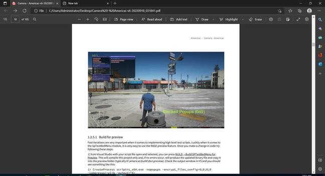 Screenshot of GTA 6 developer documentation
