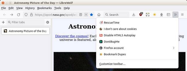 Customize your toolbar and just drag less-used buttons into the overflow menu.