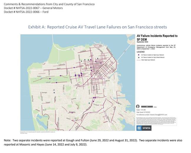 Map of Cruise failures