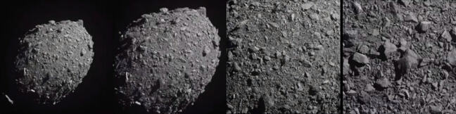 Sequence of images from DART DRACO camera 20 seconds from impact