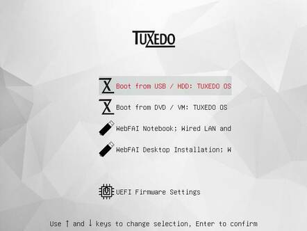 Tuxedo OS boot menu strangely truncated on BIOS hardware