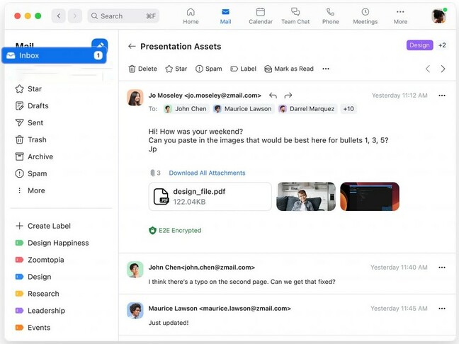 Zoom's client with integrated email and calendar