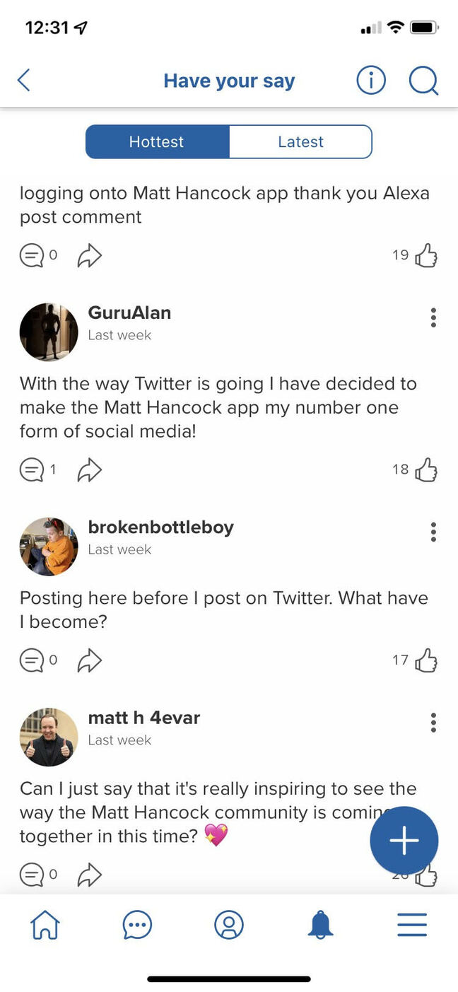 Matt Hancock app