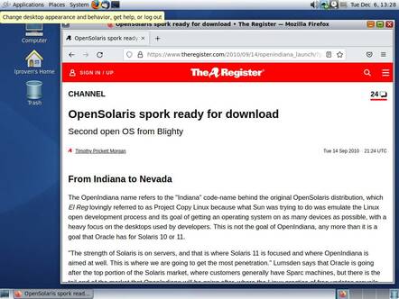 OpenIndiana looks much like any Linux with MATE, but under the hood is the Solaris kernel