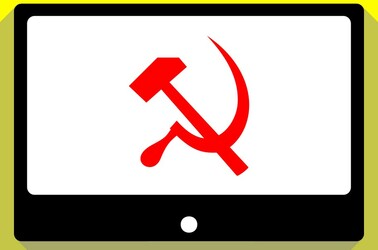 Hammer and sickle on screen