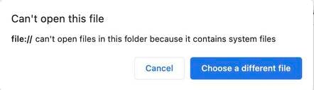 Screenshot of showOpenFilePicker bug