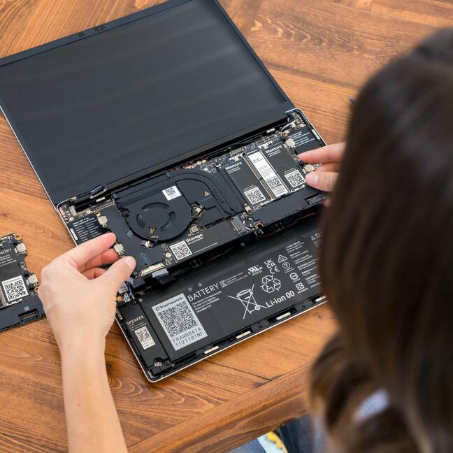 As Framework's stock pic shows, the motherboard is fairly small, which is how it will fit inside a 10" laptop