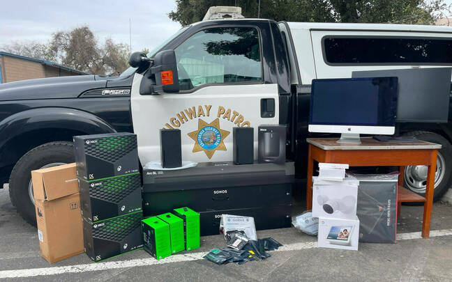 Stolen Microsoft goods recovered by California Highway Patrol