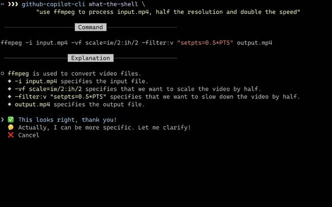 Screenshot of Copilot CLI