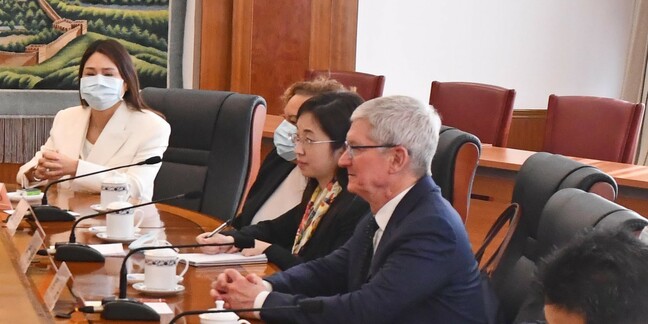 Apple CEO Tim Cook meeting China's National Development and Reform Commission