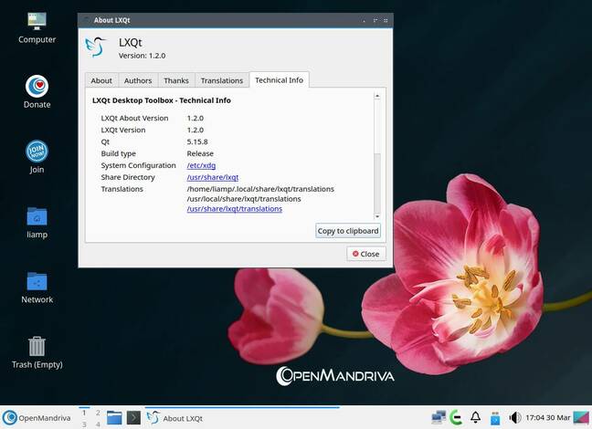 Редакция LXQt OpenMandriva Rome местами кажется немного незаконченной и грубой, и это касается не только рабочего стола. Редакция LXQt OpenMandriva Rome местами кажется немного незаконченной и грубой, и это касается не только рабочего стола.