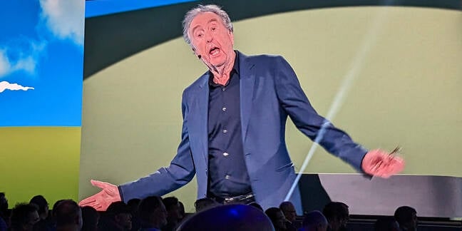 Eric Idle singing on stage at RSA Conference 2023