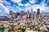 View of San Francisco financial district and North Beach / Telegraph hill
