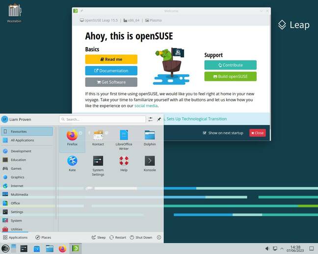 openSUSE Leap 15.5's KDE desktop isn't dramatically different, which is what you want from a stable distro's point release.