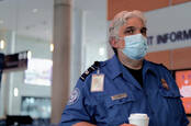 A TSA worker astatine a US airport