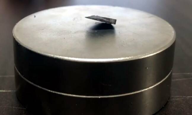 Still from a video of the Lee et al superconductor LK-99 paper